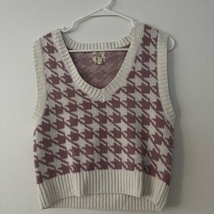White pink vest sweater